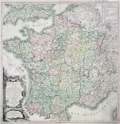 Carte de France divisée en 58 provinces, 1765